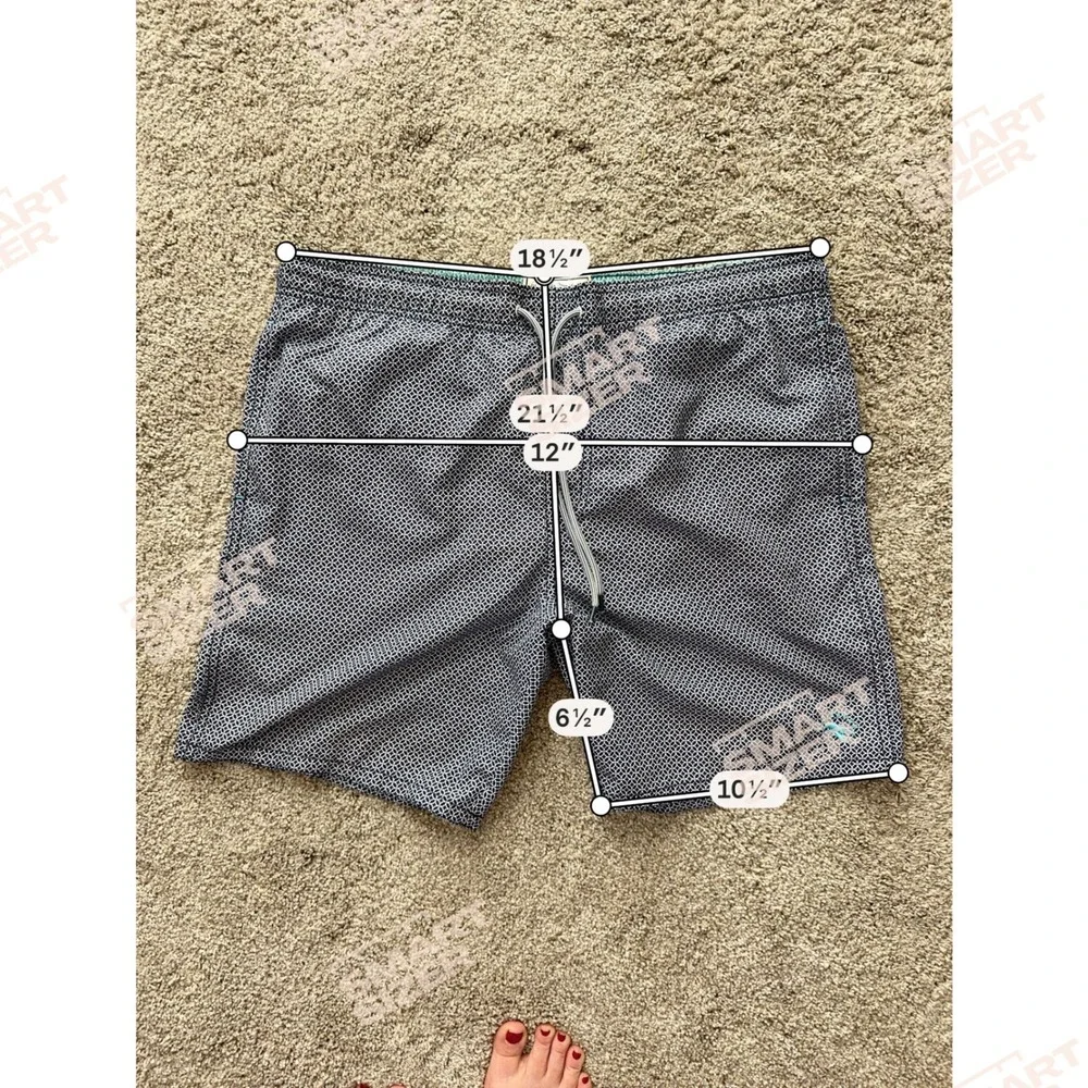 Ted Baker Navy‎ Geometric Print Swim Shorts Trunks Lobster Logo Mens Size 3 L